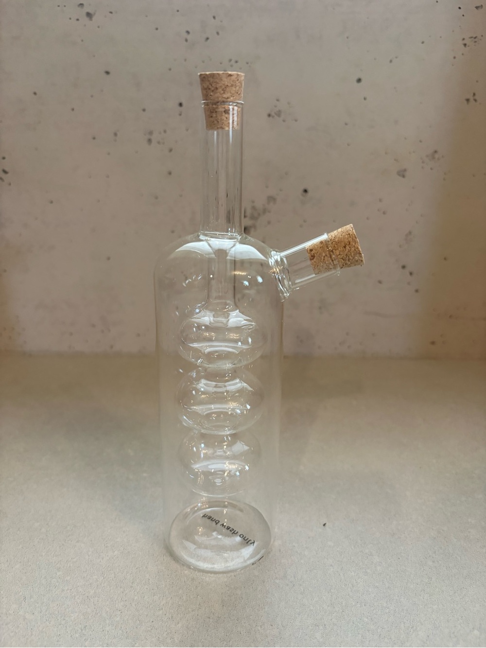 Creative Co-Op Clear Glass Oil / Vinegar Pourer with Cork Stopper - Transparent
